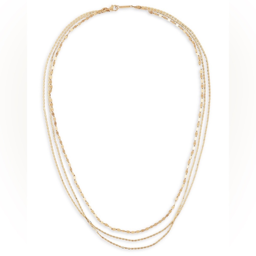 LANA Jewelry Mega Gloss Malibu 14K Yellow Gold Triple-Strand Necklace